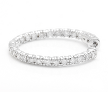 Load image into Gallery viewer, Exquisite 2.00 Carats Natural Diamond 14K Solid White Gold Hoop Earrings