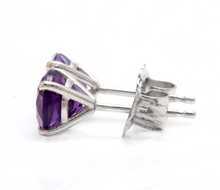 Load image into Gallery viewer, Exquisite 1.80 Carats Natural Amethyst 14K Solid White Gold Martini Stud Earrings