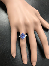 Load image into Gallery viewer, 4.15 Carats Natural Very Nice Looking Tanzanite and Diamond 14K Solid White Gold Ring