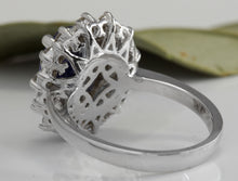 Load image into Gallery viewer, 4.80 Carats Natural Very Nice Looking Tanzanite and Diamond 14K Solid White Gold Ring