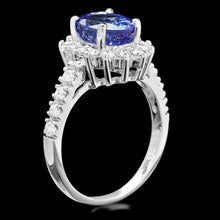 Load image into Gallery viewer, 3.30 Carats Natural Tanzanite and Diamond 14K Solid White Gold Ring