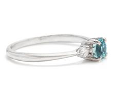 Load image into Gallery viewer, 1.30 Carats Natural Very Nice Looking Zircon and Diamond 14K Solid White Gold Ring