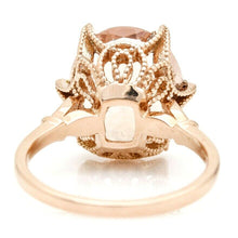 Load image into Gallery viewer, 4.08 Carats Natural Morganite and Diamond 14K Solid Rose Gold Ring