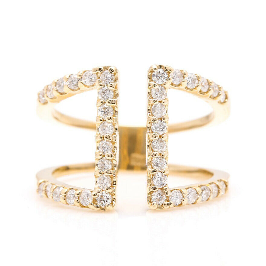 Splendid 0.60 Carats Natural Diamond 14K Solid Yellow Gold Ring