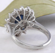 Load image into Gallery viewer, 2.70 Carats Natural Blue Sapphire and Diamond 14K Solid White Gold Ring
