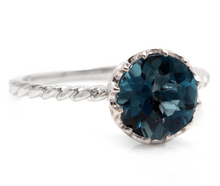 Load image into Gallery viewer, 2.00 Carats Natural London Blue Topaz 14K Solid White Gold Ring