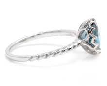 Load image into Gallery viewer, 2.00 Carats Natural London Blue Topaz 14K Solid White Gold Ring