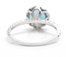 Load image into Gallery viewer, 2.00 Carats Natural London Blue Topaz 14K Solid White Gold Ring