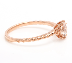 1.00 Carats Exquisite Natural Morganite 14K Solid Rose Gold Ring