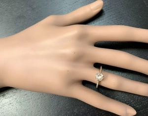 1.00 Carats Exquisite Natural Morganite 14K Solid Rose Gold Ring