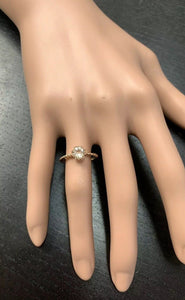 1.00 Carats Exquisite Natural Morganite 14K Solid Rose Gold Ring