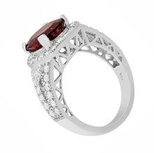 Load image into Gallery viewer, 5.35 Carats Natural Very Nice Looking Tourmaline and Diamond 14K Solid White Gold Ring