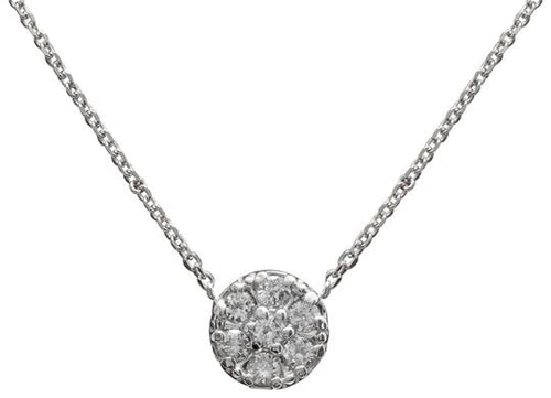 0.35Ct Natural Diamond 14K Solid White Gold Necklace Pendant