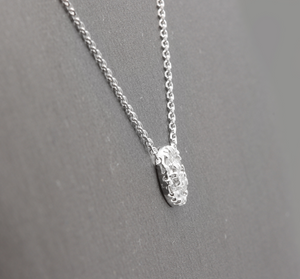 0.35Ct Natural Diamond 14K Solid White Gold Necklace Pendant