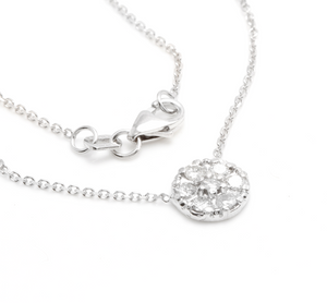 0.35Ct Natural Diamond 14K Solid White Gold Necklace Pendant
