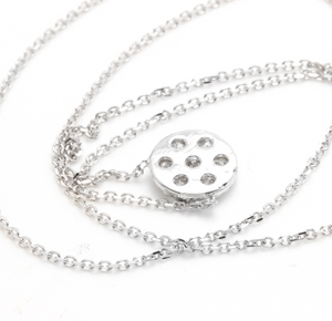 0.35Ct Natural Diamond 14K Solid White Gold Necklace Pendant