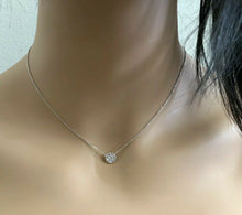 Load image into Gallery viewer, 0.35Ct Natural Diamond 14K Solid White Gold Necklace Pendant