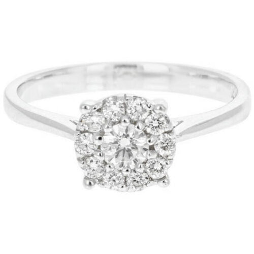 Splendid 0.45 Carats Natural Diamond 14K Solid White Gold Band Ring