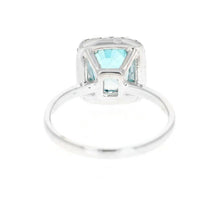 Load image into Gallery viewer, 4.35 Carats Natural Very Nice Looking Blue Zircon and Diamond 14K Solid White Gold Ring