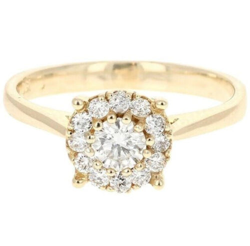 Splendid 0.45 Carats Natural Diamond 14K Solid Yellow Gold Band Ring