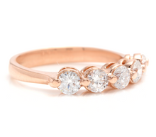 Load image into Gallery viewer, Splendid 0.85 Carats Natural Diamond 14K Solid Rose Gold Ring