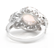Load image into Gallery viewer, 5.25 Carats Exquisite Natural Peach Morganite and Diamond 18K Solid White Gold Ring