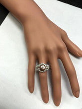 Load image into Gallery viewer, 5.25 Carats Exquisite Natural Peach Morganite and Diamond 18K Solid White Gold Ring