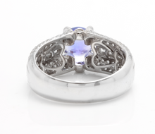 Load image into Gallery viewer, 2.60 Carats Natural Very Nice Looking Tanzanite and Diamond 18K Solid White Gold Ring