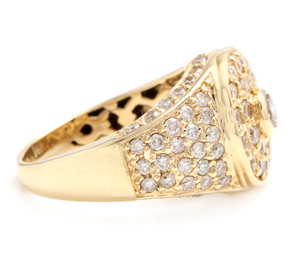 2.75Ct Natural Diamond 14K Solid Yellow Gold Men's Ring