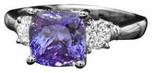 Load image into Gallery viewer, 3.40 Carats Natural Tanzanite and Diamond 14K Solid White Gold Ring