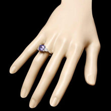 Load image into Gallery viewer, 3.40 Carats Natural Tanzanite and Diamond 14K Solid White Gold Ring