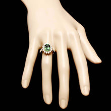 Load image into Gallery viewer, 3.60 Carats Natural Very Nice Looking Green Tourmaline and Diamond 14K Solid Yellow Gold Ring