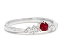 Load image into Gallery viewer, Impressive Natural Untreated Ruby and Natural Diamond 14K White Gold Ring
