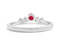 Load image into Gallery viewer, Impressive Natural Untreated Ruby and Natural Diamond 14K White Gold Ring