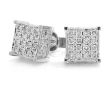 Load image into Gallery viewer, Exquisite 1.40 Carats Natural Diamond 14K Solid White Gold Stud Earrings