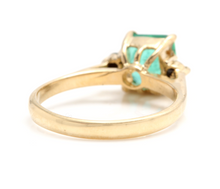 Load image into Gallery viewer, 1.08 Carats Natural Emerald and Diamond 14K Solid Yellow Gold Ring