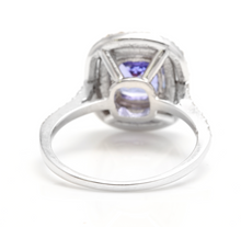 Load image into Gallery viewer, 2.60 Carats Natural Very Nice Looking Tanzanite and Diamond 14K Solid White Gold Ring