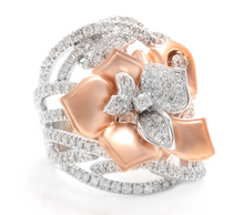 Load image into Gallery viewer, 2.50Ct Splendid Natural Diamond 14K Solid Two-Tone Gold Flower Ring
