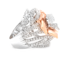 Load image into Gallery viewer, 2.50Ct Splendid Natural Diamond 14K Solid Two-Tone Gold Flower Ring