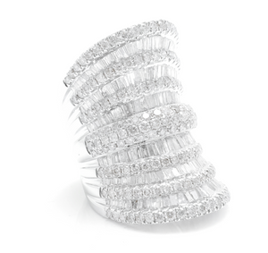 Splendid 5.50 Carats Natural Diamond 14K Solid White Gold Ring
