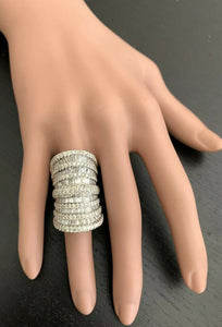 Splendid 5.50 Carats Natural Diamond 14K Solid White Gold Ring