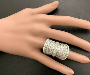 Splendid 5.50 Carats Natural Diamond 14K Solid White Gold Ring