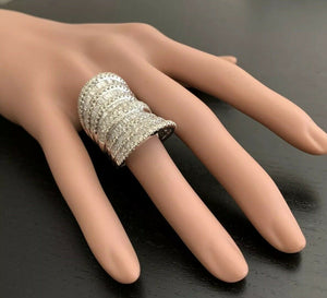 Splendid 5.50 Carats Natural Diamond 14K Solid White Gold Ring
