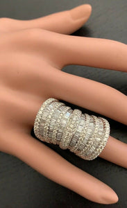 Splendid 5.50 Carats Natural Diamond 14K Solid White Gold Ring
