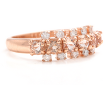 Load image into Gallery viewer, 1.35 Carats Natural Morganite and Diamond 14K Solid Rose Gold Ring