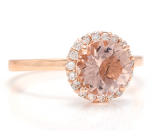 Load image into Gallery viewer, 2.00 Carats Natural Morganite and Diamond 14K Solid Rose Gold Ring