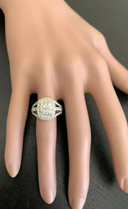 Splendid 1.50 Carats Natural Diamond 14K Solid White Gold Ring