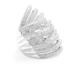 Splendid 4.10 Carats Natural Diamond 14K Solid White Gold Ring