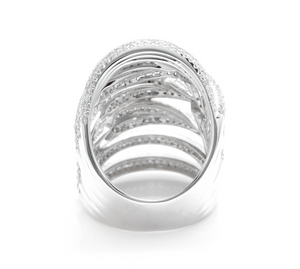 Splendid 4.10 Carats Natural Diamond 14K Solid White Gold Ring
