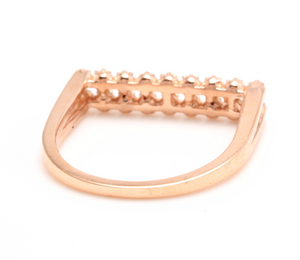 Splendid 0.25 Carats Natural Diamond 14K Solid Rose Gold Ring